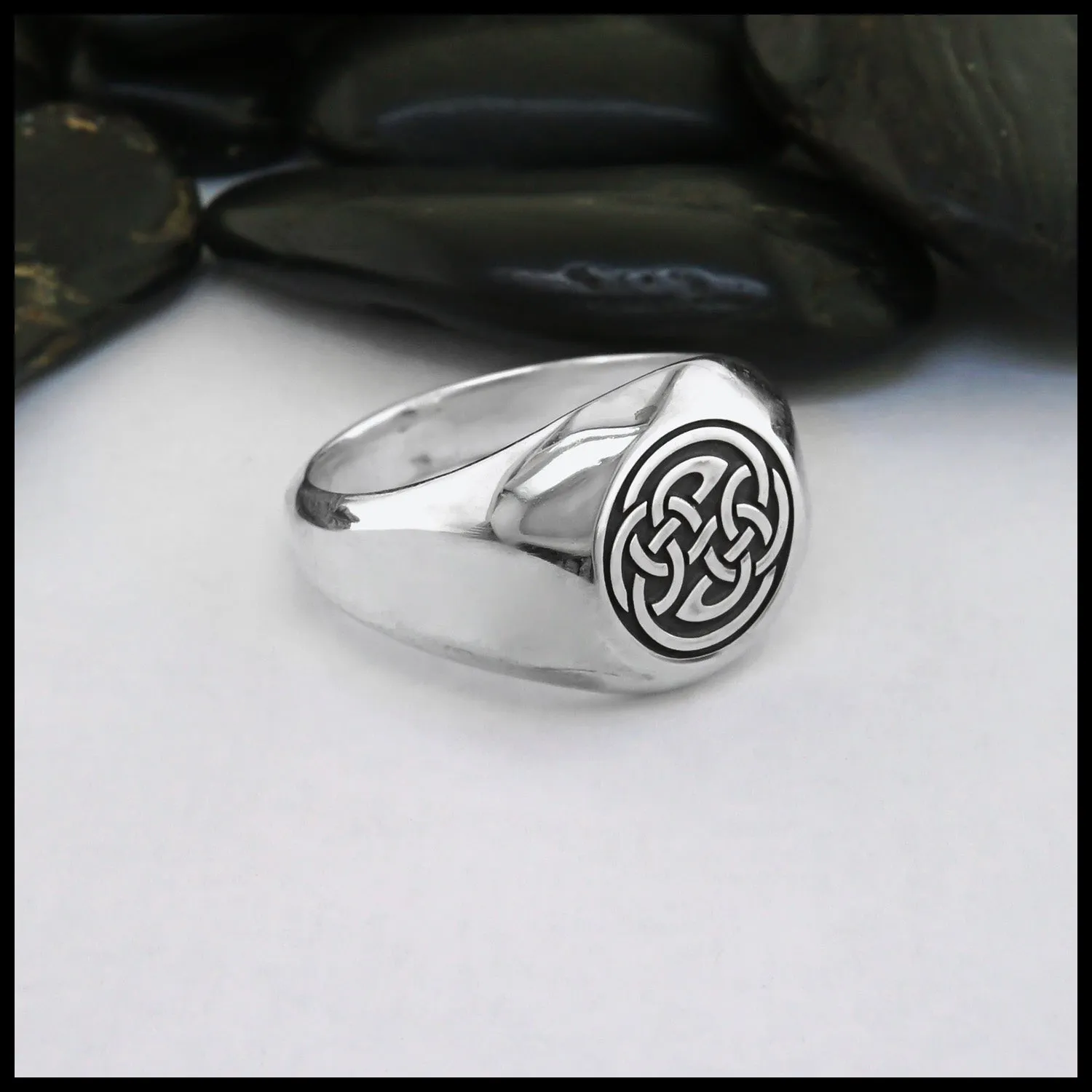 Wide Yin & Yang Signet Ring