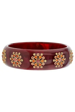 Yellow Sapphire Burgundy Bakelite Bangle