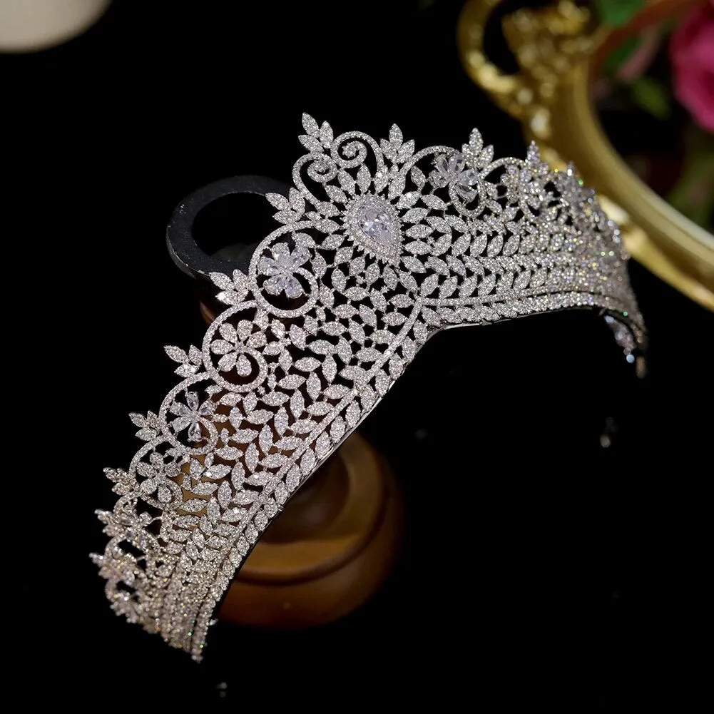 Zirconia Wedding Bridal Crown Tiara